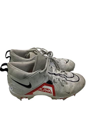 Used Nike Jr FB Cleats White And Red Junior 04.5 11347-S000255932
