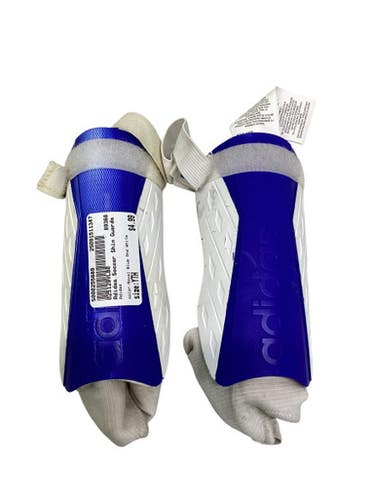 Used Adidas Soccer Shin Guards Youth Royal Blue And White Youth 11347-S000255889