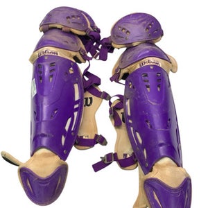 Used Wilson PURPLE SHINGUARDS Catchers Leg Guards Purple Adult 11347-S000255882