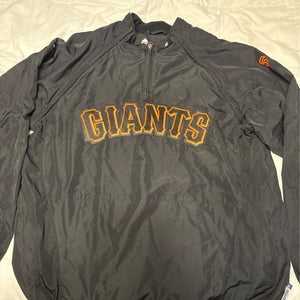 San Francisco Giants Black Majestic Jacket Cool Base Dugout Windbreaker Mens XL