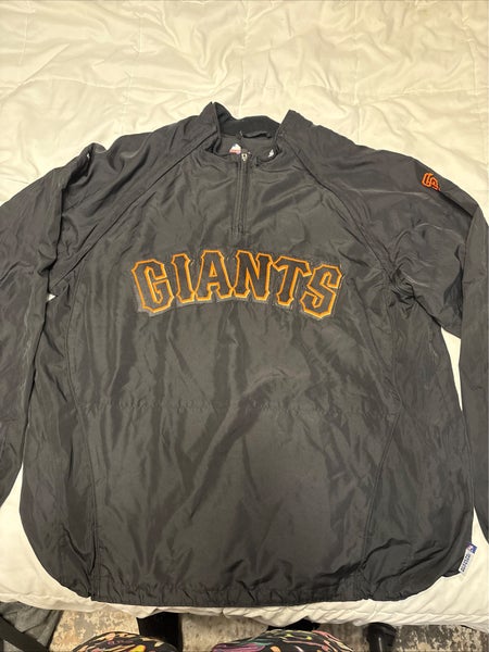 San Francisco Giants Black Majestic Jacket Cool Base Dugout Windbreaker Mens XL