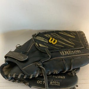 Used Wilson OG7 A9831 BB/SB Glove RH Throw Black 13" 11823-S000034426