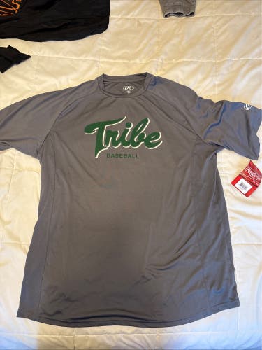 William & Mary Tribe Baseball Grey Rawlings XL Short Sleeve Shirt -NEW WITH TAGS