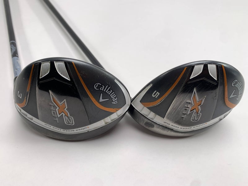 Callaway X2 Hot 3 & 5 Fairway Wood Set 15* 18* Aldila Tour ATX Regular Mens RH