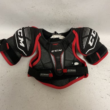 Used CCM JETSPEED EDGE Junior Shoulder Pads Black And Red SM 11855-S000191275
