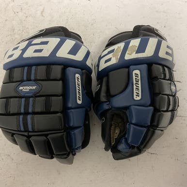 Used Bauer SUPREME 2000 JR Junior Gloves Black And Carolina Blue 10" 11855-S000191263