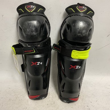 Used Bauer VAPOR X2.9 Junior Shin Guards Black And Red 11" 11855-S000191262