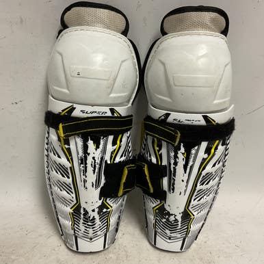 Used CCM SUPER TACKS Youth Shin Guards White/Black/Yellow 10" 11855-S000191228