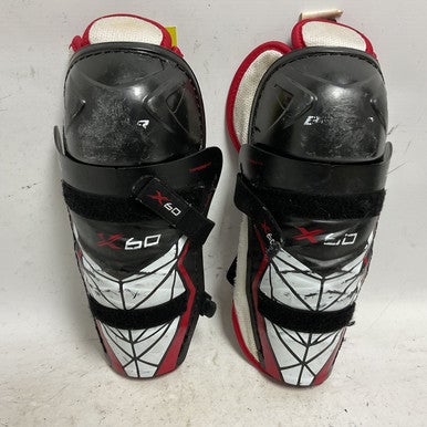 Used Bauer X60 Junior Shin Guards Black And White 11" 11855-S000191223