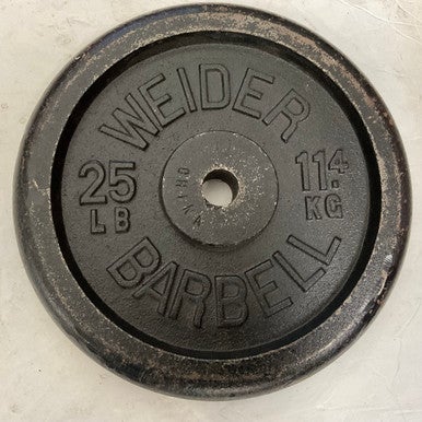 Used Weider Standard Plate Black 25 lb 11855-S000191218