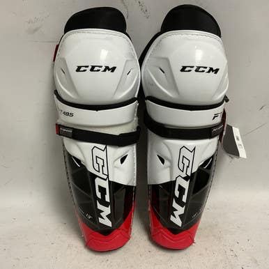 Used CCM JETSPEED FT485 Junior Shin Guards White/Black/Red 13" 11855-S000191159