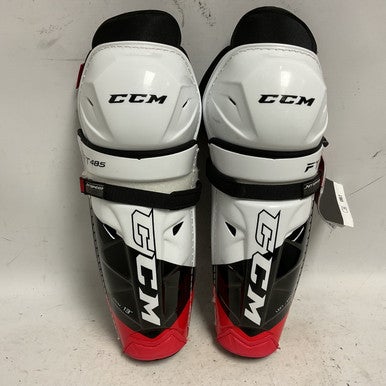 Used CCM JETSPEED FT485 Junior Shin Guards White/Black/Red 13" 11855-S000191159