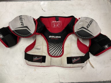Used Bauer VAPOR LIL ROOKIE Youth Shoulder Pads White/Black/Red LG 11855-S000191349