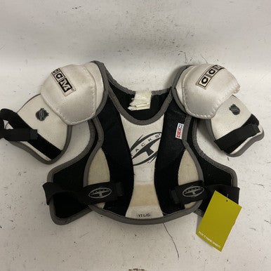 Used CCM TACKS Youth Shoulder Pads White And Black LG 11855-S000191307