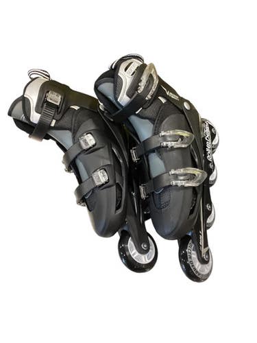 Used RollerDerby V500 TECH Senior Rec Fitness Skates Black Adjustable 11884-S000052949