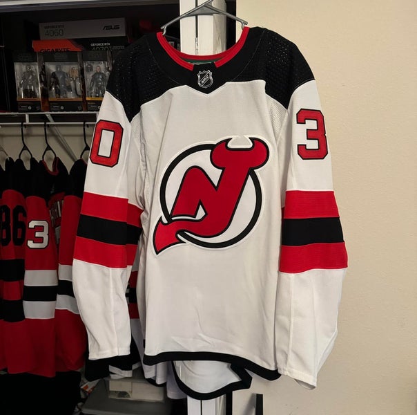 NJ Devils Adidas Authentic MiC White Jersey Size 56 - BRODEUR - #30