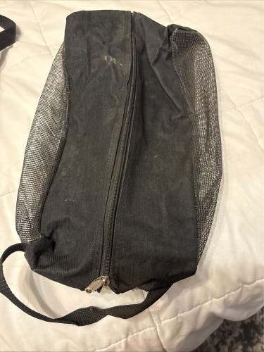 Black Zippered Shoe Tote Travel Bag w/ Mesh Panels & Handle by ProActive Sports