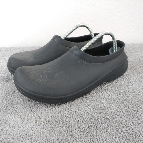 Crocs Clogs On The Clock Mens Size 12 Work Shoes Slip Resistant Black Slip On