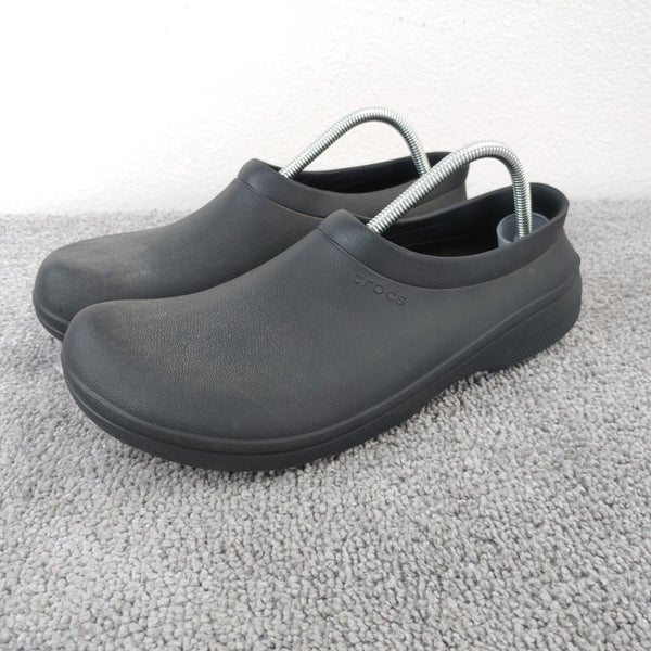 Crocs Clogs On The Clock Mens Size 12 Work Shoes Slip Resistant Black Slip On