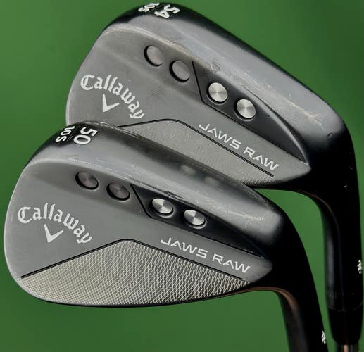 Callaway Jaws Raw Black Plasma Wedge Set 50-10*, 54-10* Gap Sand GW SW +1" NICE!