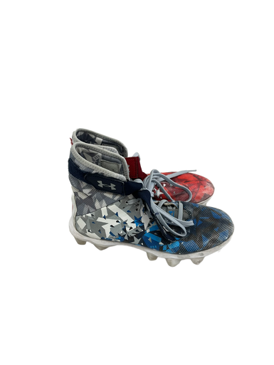 Used Under Armour HIGHLIGHT Jr FB Cleats Red And Navy Blue Junior 04.5 11692-S000139872