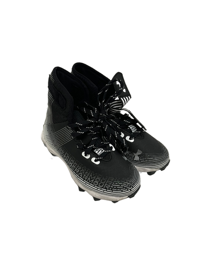 Used Under Armour HIGHLIGHT FRANCHISE Youth FB Cleats Black And White Youth 13.0 11692-S000139756