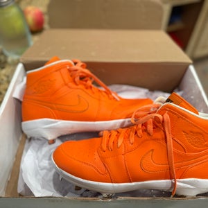 Orange Men's Size M 10.0 (W 11.0) Adult Nike Metal Cleats (Used)