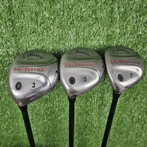Callaway Big Bertha Wood Set 3w 5w 7w RCH 75g Regular Graphite RH 3 Club Set