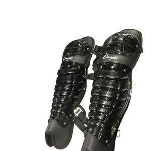Used Champion Sports BLK SHIN GUARDS Catchers Leg Guards Black Intermed 11834-S000040485