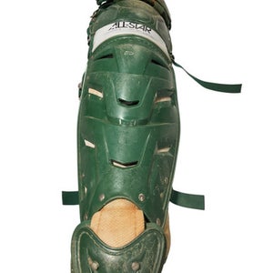 Used All Star GREEN ALLSTAR SHINGUARDS Catchers Leg Guards Green Adult 11834-S000040547