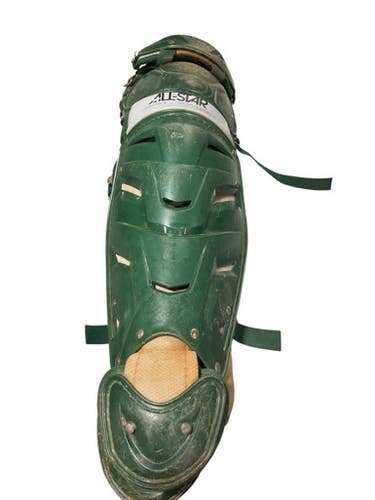 Used All Star GREEN ALLSTAR SHINGUARDS Catchers Leg Guards Green Adult 11834-S000040547