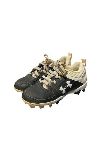 Used Under Armour WHITE/BLK BB/SB Cleats Black Youth 12.0 11834-S000040644