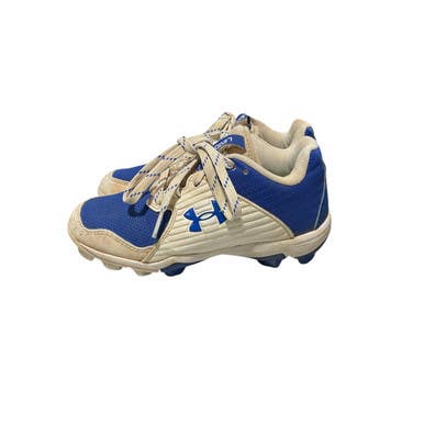 Used Under Armour WHT/BLU BB/SB Cleats Royal Blue Youth 13.0 11834-S000040665