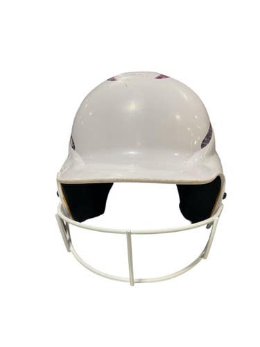 Used RIP-IT WHITE RIPIT Batting Helmet w/Mask White One Size 11834-S000040710
