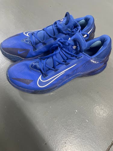 Blue Men's Size M 11.0 (W 12.0) Adult Nike Trout Low Top Trainers (Used)
