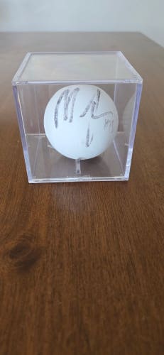 Autographed Myles Jones Lacrosse Ball in Display Case