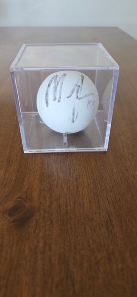 Autographed Myles Jones Lacrosse Ball in Display Case