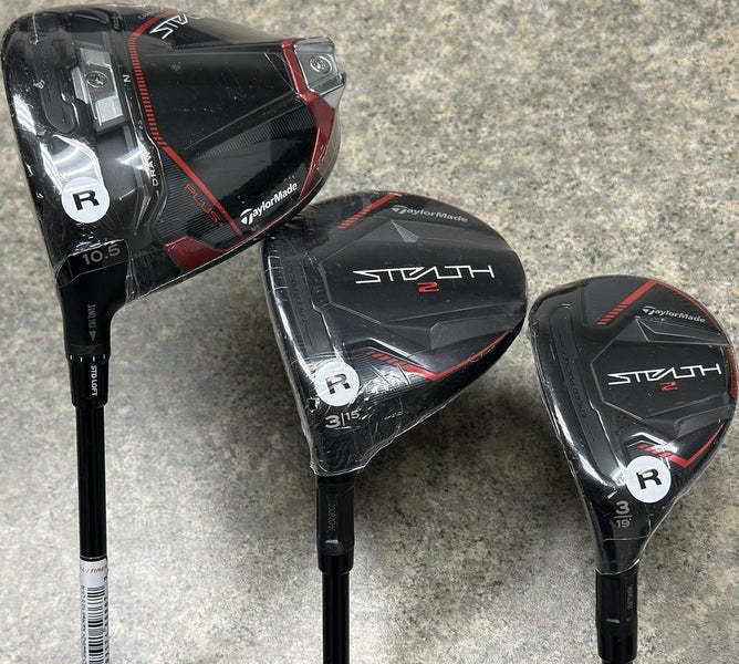 TaylorMade Stealth 2 Driver, Fairway Wood, Hybrid Set LEFT Hand Regular Flex LH