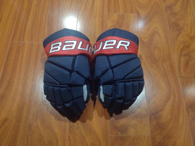 Bauer 14" Vapor Pro Team Gloves - Navy Blue & Red