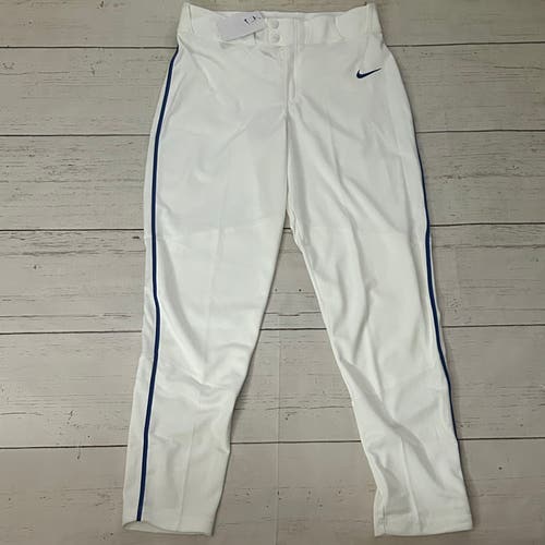 Nike Vapor Select Baseball Pants White Blue Mens Size Medium BQ6435-102