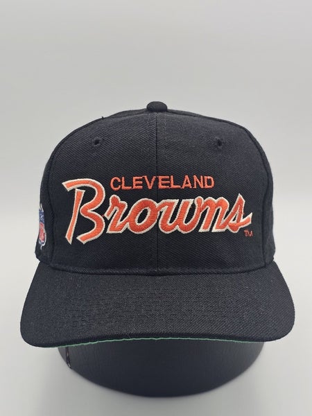 Vintage Cleveland Browns Sports Specialties  Black Dome Script NFL Hat Snapback