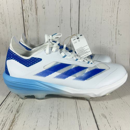 Adidas Adizero Impact TPU White Blue Baseball Cleats Men's Size 12 IH4727