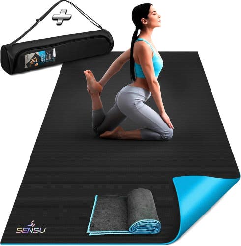 Large Yoga Mat  6' x 4' x 9mm Extra Thick Yoga Mat for Men and Women  Non-S...