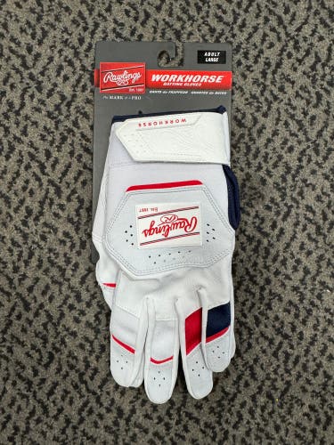 Adult Large Rawlings Workhorse Batting Gloves (New)