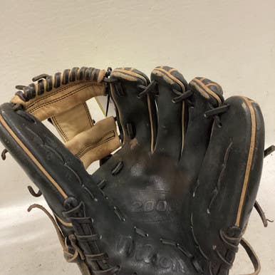 Used Wilson 1786 PRO-STOCK BB/SB Glove RH Throw Black And Tan 11 1/2" 11725-S000492014