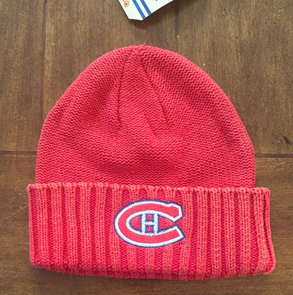 Montreal Canadians Adult Retro Brand Beanie Knit Red Cuffed One Size Fits New