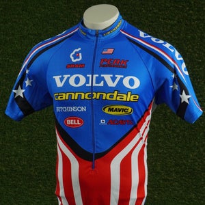 MENS LARGE CANNONDALE CYCLING JERSEY VOLVO 3/4 ZIP, VGC
