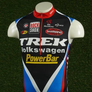 MENS LARGE TREK CYCLING JERSEY VOLKSWAGEN POWER BAR 1/2 ZIP, VGC