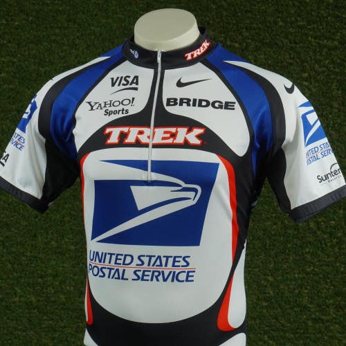 MENS LARGE TREK CYCLING JERSEY UNITED STATES POSTAL SERVICE USPS 1/2 ZIP, VGC