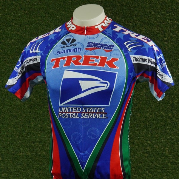 MENS LARGE TREK CYCLING JERSEY UNITED STATES POSTAL SERVICE USPS FULL ZIP, VGC